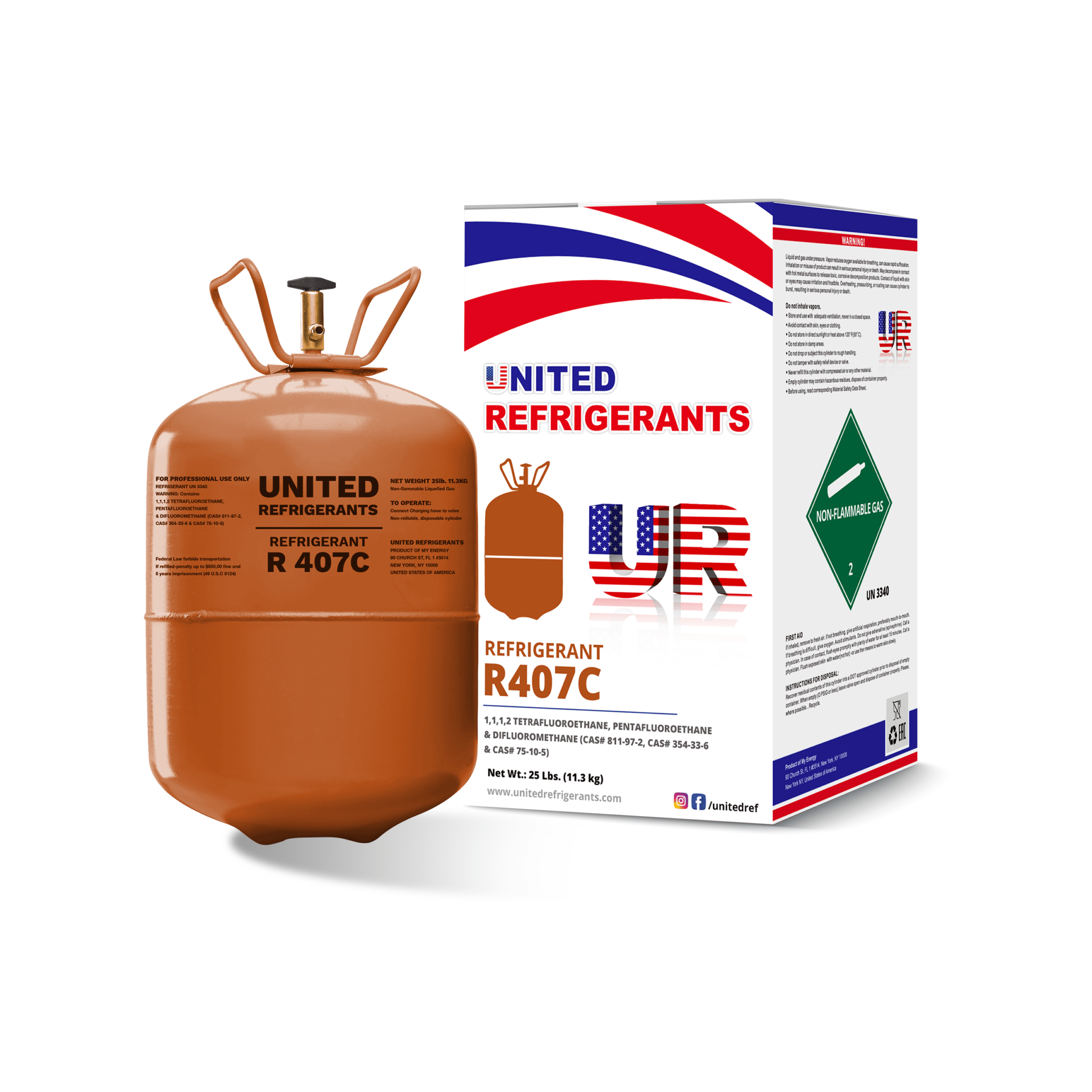 R407C Refrigerant Gas United Refrigerants