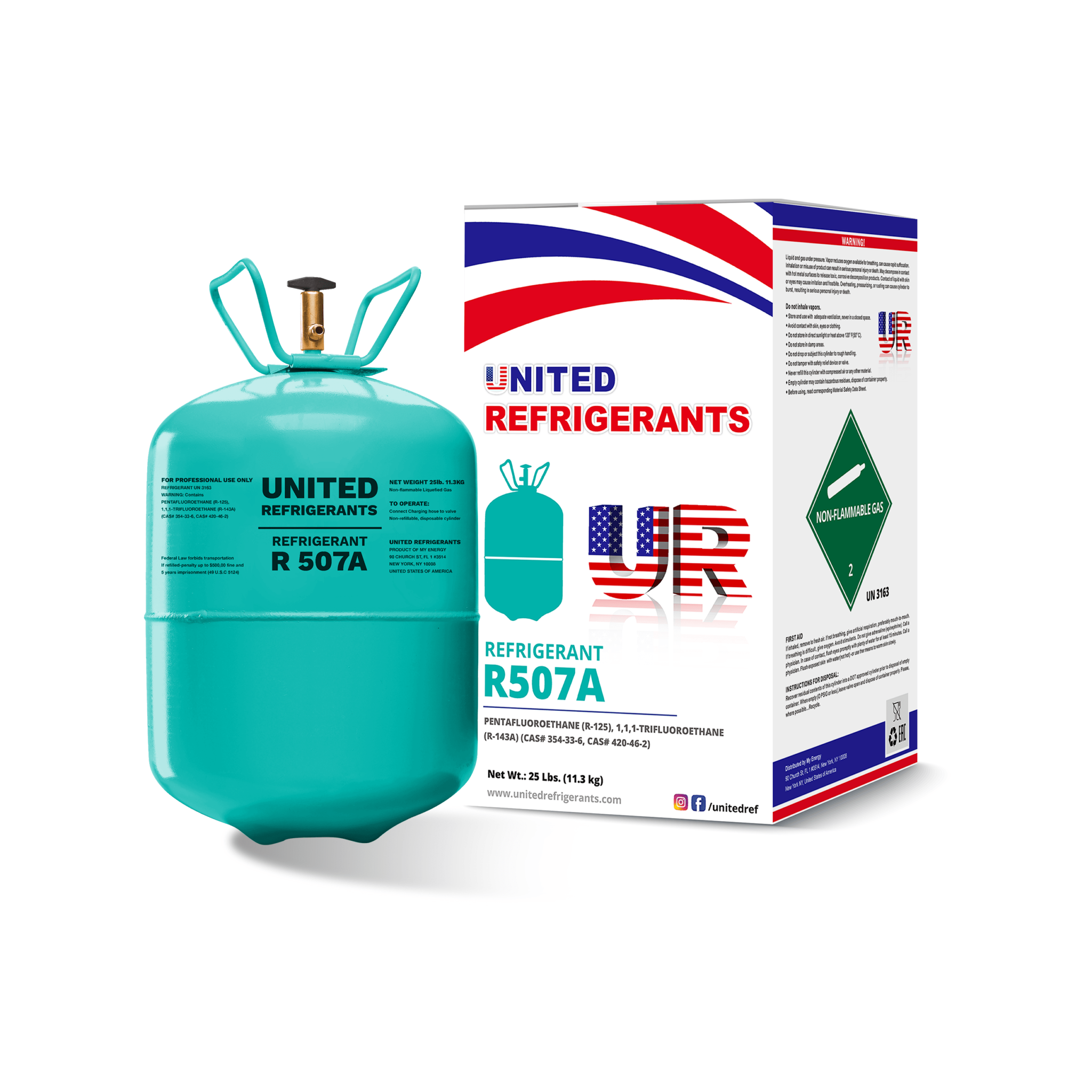 United Refrigerant R134a Disposable Cylinder (13.6kg) United Refrigerants